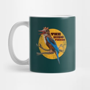Low polygon art of The king fisher bird with grunge texture. Mug